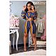 Stylish Prints Hubble-bubble Sleeve Crop Top With Bodycon Shorts Two Pieces Outfits XMY-9178
