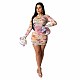 Sexy High Collar Flounced Sleeves Bodycon Mini Nightclub Dress YF-9595