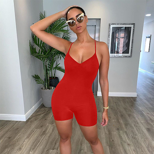 Sexy Low Cut Straps Sleeveless Onesies Romper BT-383