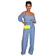 Women Solid Color Sexy Off Shoulder Bandage Wide-legs Jumpsuit HMS-5285