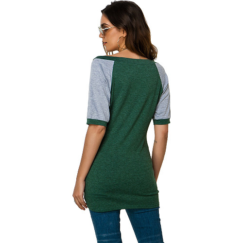 Letter Printing Off Shoulder Women Blouse T-shirt FNN-8357