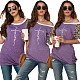 Casual Leopard Printed Splicing Round Neck T-shirt FNN-8351