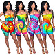 Vogue Tie-dye Sexy Strapless Backless Sleeveless Onesies Romper ASL-6257