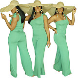 Solid Color Single Shoulder Wide-leg Jumpsuit HMS-5287