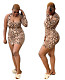 Sexy Snakeskin Print Single Sleeve Package Hip Mini Club Dress MK-2016