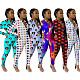 Leisure Printed Zipper Skinny Long Jumpsuit YF-9590