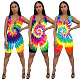 Vogue Tie-dye Sleeveless Sexy Onesies Romper ML-7306