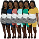 Leisure Round Neck Striped Patchwork 2 Pieces Outfits LP-6196