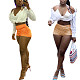 Sexy Solid Color Wrinkled Glossy Shorts For Women HMS-5297