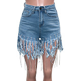 Tassels Diamonds Summer Women Straight Shorts SH-3752