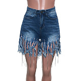 Tassels Diamonds Summer Women Straight Shorts SH-3752