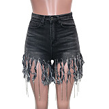 Tassels Diamonds Summer Women Straight Shorts SH-3752