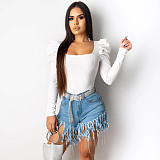 Tassels Diamonds Summer Women Straight Shorts SH-3752