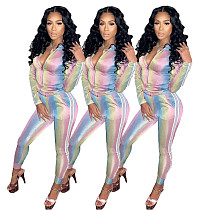 Fashion Printed Long Sleeves Tight 2 Pieces Pants Set SHA-6130