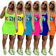 Summer Lip Printed Tight Vest Mini Dress NK-8441