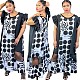 Wave Point Printed Lotus Leaf Sleeve Loose Maxi Dress LS-0302