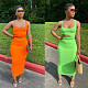Sexy Solid Color Condole Belt Hollow Out Two-Piece Dress BGN-060