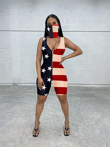 Summer Sleeveles Lovely Cartoon Sports Romper with Veil LUO-3058