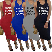Sexy Hollow Out Ruffle Back Irregular Lettering Bodycon Dress NM-8109