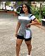 Casual Matching Color Short Sleeve Tight Shorts Two-Piece Set OY-6165