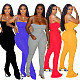 Fashion Frilly Split Slit Micro - Horn Suspenders Jumpsuit NM-8106