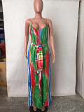Stylish Tie-dye Sleeveless Loose Straps Maxi Dress XMY-9183