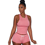 Street Style Breathable Sweat Sport Vest 2 Pieces Set TE-3147
