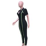 Fashion  V-neck Short Sleeve Slimmer Jumpsuits ORY-5091