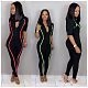 Fashion  V-neck Short Sleeve Slimmer Jumpsuits ORY-5091