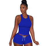 Street Style Breathable Sweat Sport Vest 2 Pieces Set TE-3147