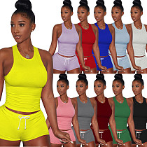 Street Style Breathable Sweat Sport Vest 2 Pieces Set TE-3147
