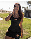 Sexy Solid Hollow Out Sleeveless Round Neck Wrap Hip Dress NY-8905