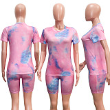 Tie Dye Personalized Leisure Home Sports Shorts Set SH-3758