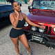 Sexy Solid Color Condole Belt Vest Lace-Up Shorts Two-Piece Set OMY-8039