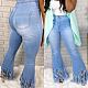Women Tight Fringe Trumpet Trouser Leg Women Jeans LSD-8679