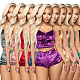 Solid Color Hollow Out Sexy Slim Velvet Lace Two-piece Set SH-3431