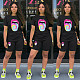 Plain Colour Irregular Print Short Sleeve Casual Two-piece Set LSD-8714