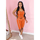 Sexy Solid Color Stitching Sports Vest and Shorts Two-piece Set WY-6641