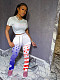Hot Style Independence Day Print Pleated Mid-Waist Trousers NIK-128