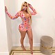 Colorful Star Print V-neck Long Sleeve Romper With Mask QZX-6129