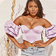 Sexy Ruffled Lotus Leaf Sleeve with One-line Shoulder-crop Top MS-1369