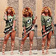 Hot Style Shark Head Print Short Sleeves Loose Dress HMS-5299
