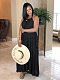 Solid-colored Sleeveless Loose-Fitting Bohemian Dress AIL-021
