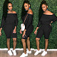 Solid Color Slim One-Necked Seven-Minute Sleeve Strappy Romper NY-8910