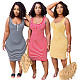 Summer Striped Round Neck Sleeveless Hip-Hugging Dress AIL-101