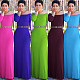 Solid Off shoulder High Waist Evening Long Dress  RS-0293