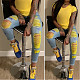 Hot Sales Knee Tearing Pencil Jean Pants RS-901