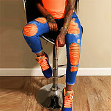 Hot Sales Knee Tearing Pencil Jean Pants RS-901