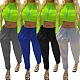 Casual Solid Color Mid-Waist Knot Pants YMT-6150