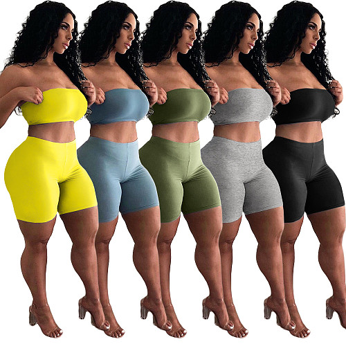 Nightclub Tights High Elastic Wrap Bra Shorts Set ASL-6272